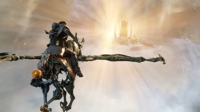 Warframe - Riding a Kaithe through the clouds of Duviri in Warframe. picture