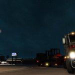 It's a beautiful night and I don't hesitate a second to load up a couple of forklifts as I leave the gas-guzzlers to continue their journey on a rail wagon.