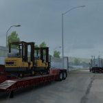 The forklifts arrive safe and sound. A little (too) wet perhaps, but that I imagine is something forklifts can live with. Good on them.