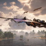 Horizon Forbidden West Burning Shores DLC Flight with little friends In game Picture